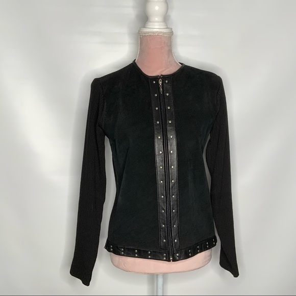 ESCAPADE leather‎ suede and silk gorgeous jacket. - Picture 2 of 14
